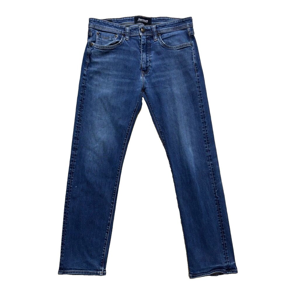 Revtown Automatic Jeans Mens 32x30 Blue Slim Fit Stretch Denim